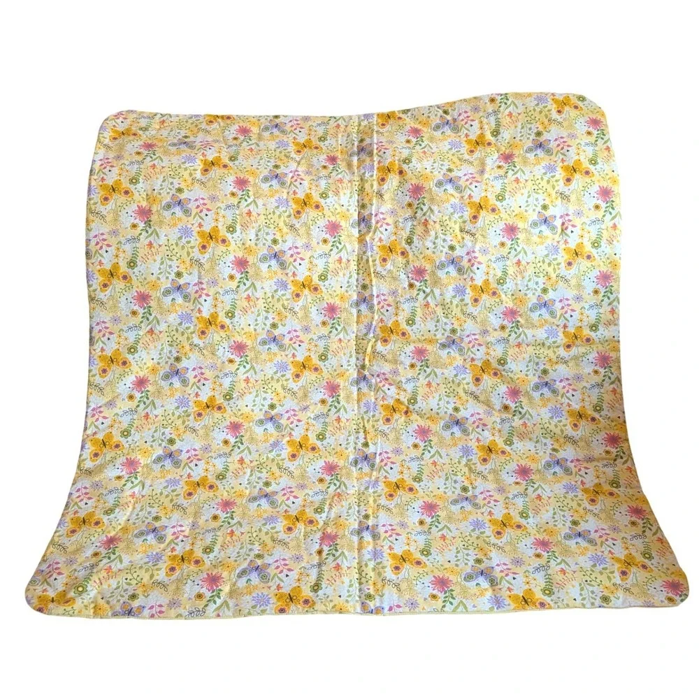 Handmade Kitten Quilted Baby Blanket Yellow Patchwork Cat Crib Quilt 37x40